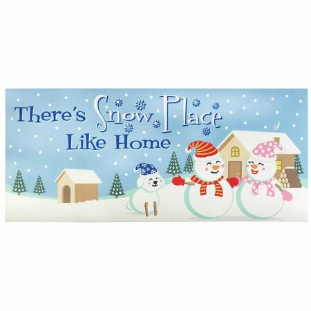 PERFECTPILLOWS 9.75 x 21.875 in. Snow Place Like Home Insert Doormat PE3460642